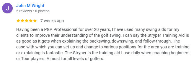 PGA coach John Wright testimonial for Stryper